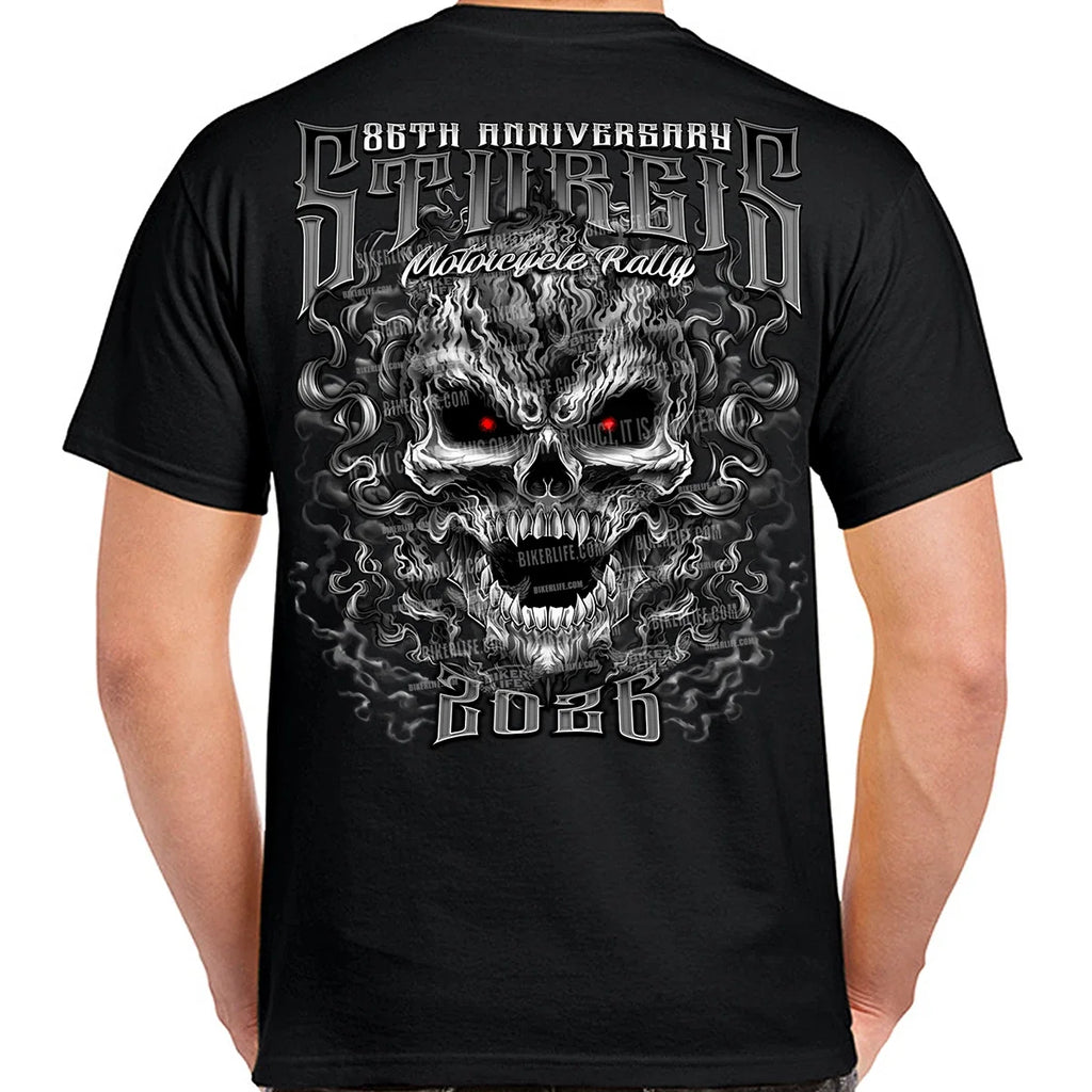 2026 Sturgis Motorcycle Rally Wicked Skull No Harley - Adult & Kids T-Shirts, Sweatshirts & Hoodies apparel design preview 1