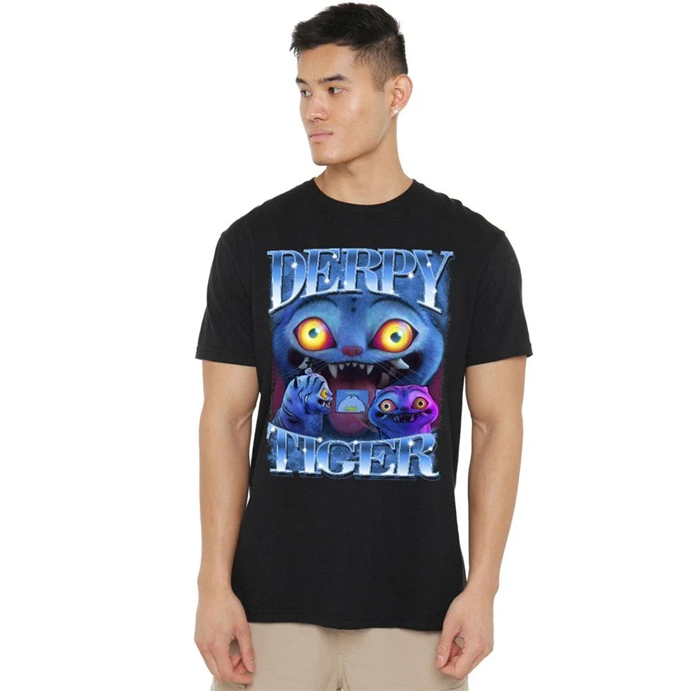 K-Pop Demon Hunters Derpy Tiger Bootleg Black - Adult & Kids T-Shirts, Sweatshirts & Hoodies apparel design preview 1