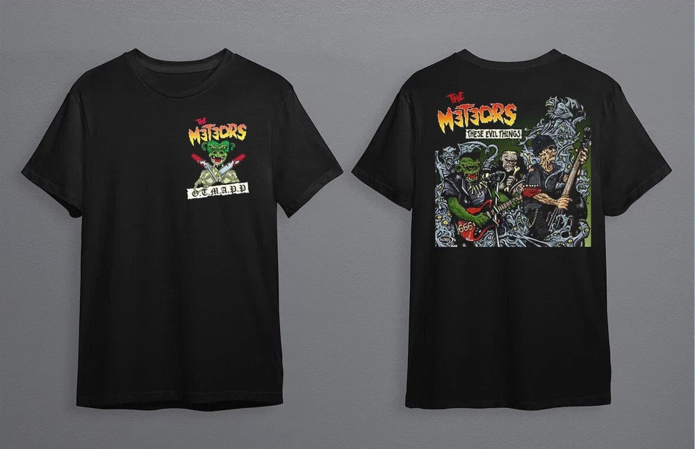 NEW The Meteors band black 2 SIDES Unisex All Sizes - Adult & Kids T-Shirts, Sweatshirts & Hoodies apparel design preview 1