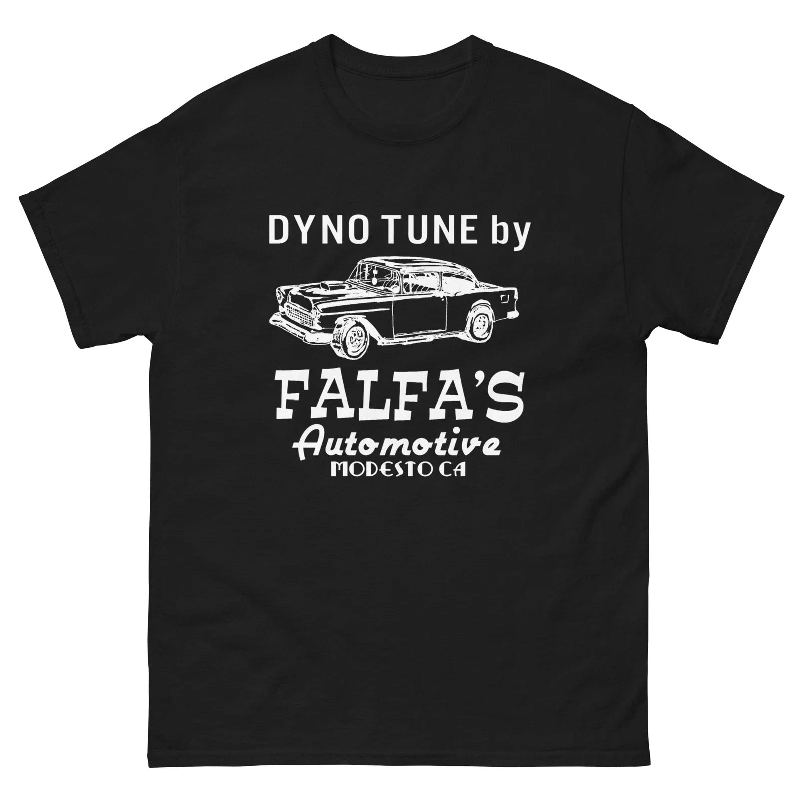 FALFA'S AUTOMOTIVE AMERICAN GRAFFITI 55 CHEVY GASSER - Adult & Kids T-Shirts, Sweatshirts & Hoodies apparel design preview 1