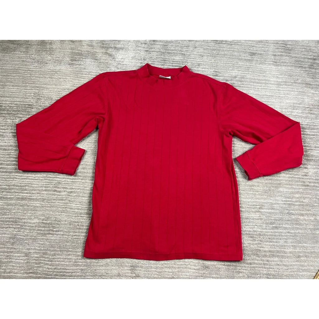Ivy Crew Mens XL Red Mock Neck Vertical Ribbed Knit - Adult & Kids T-Shirts, Sweatshirts & Hoodies apparel design preview 1