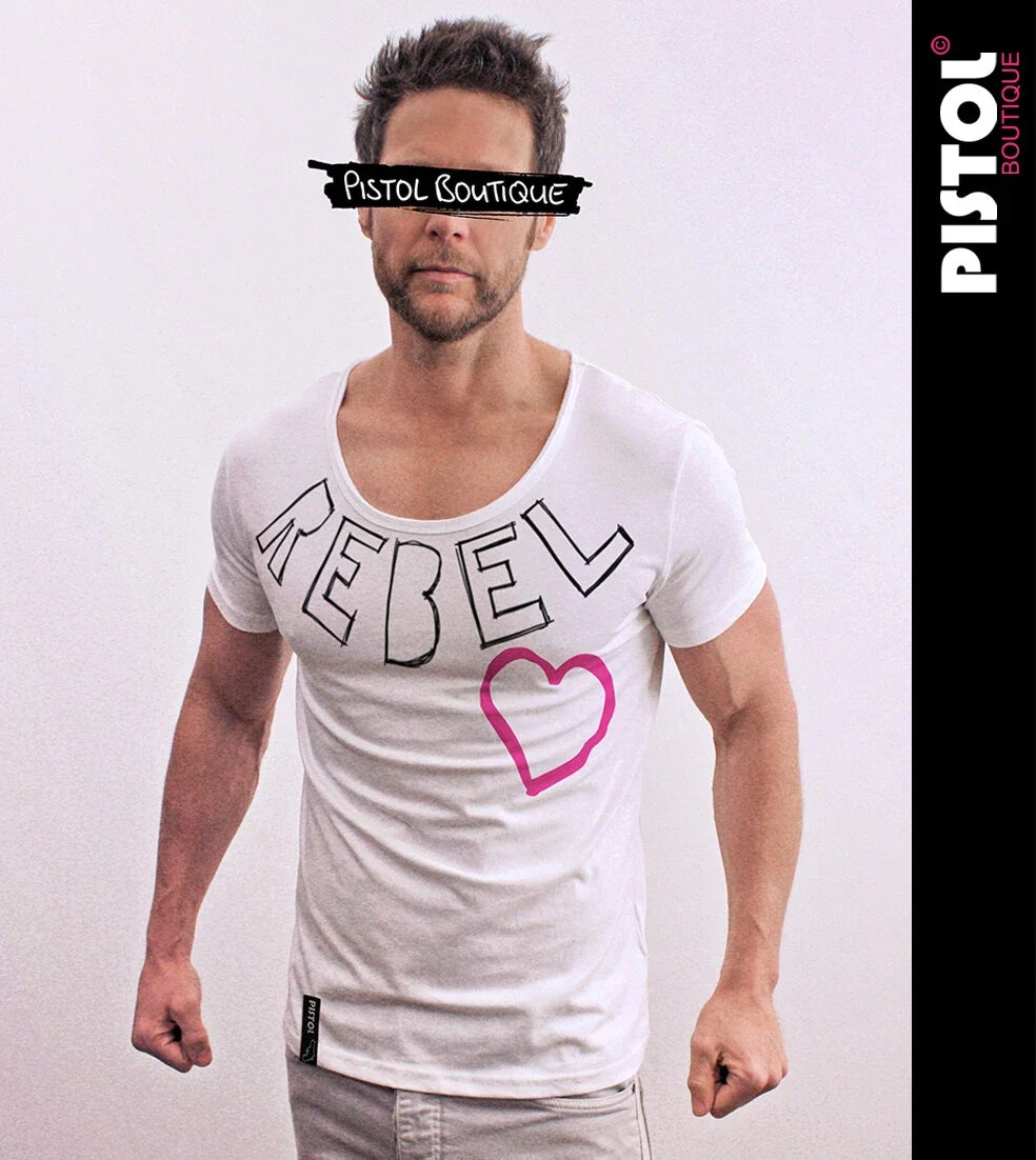 Pistol Boutique Uomo Fitted Bianco Collo Tondo Rebel - Adult & Kids T-Shirts, Sweatshirts & Hoodies apparel design preview 1