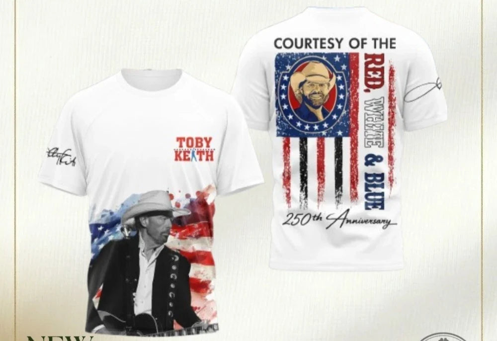 Toby Keith Courtesy Of The Red White Blue 250Th - Adult & Kids T-Shirts, Sweatshirts & Hoodies apparel design preview 1