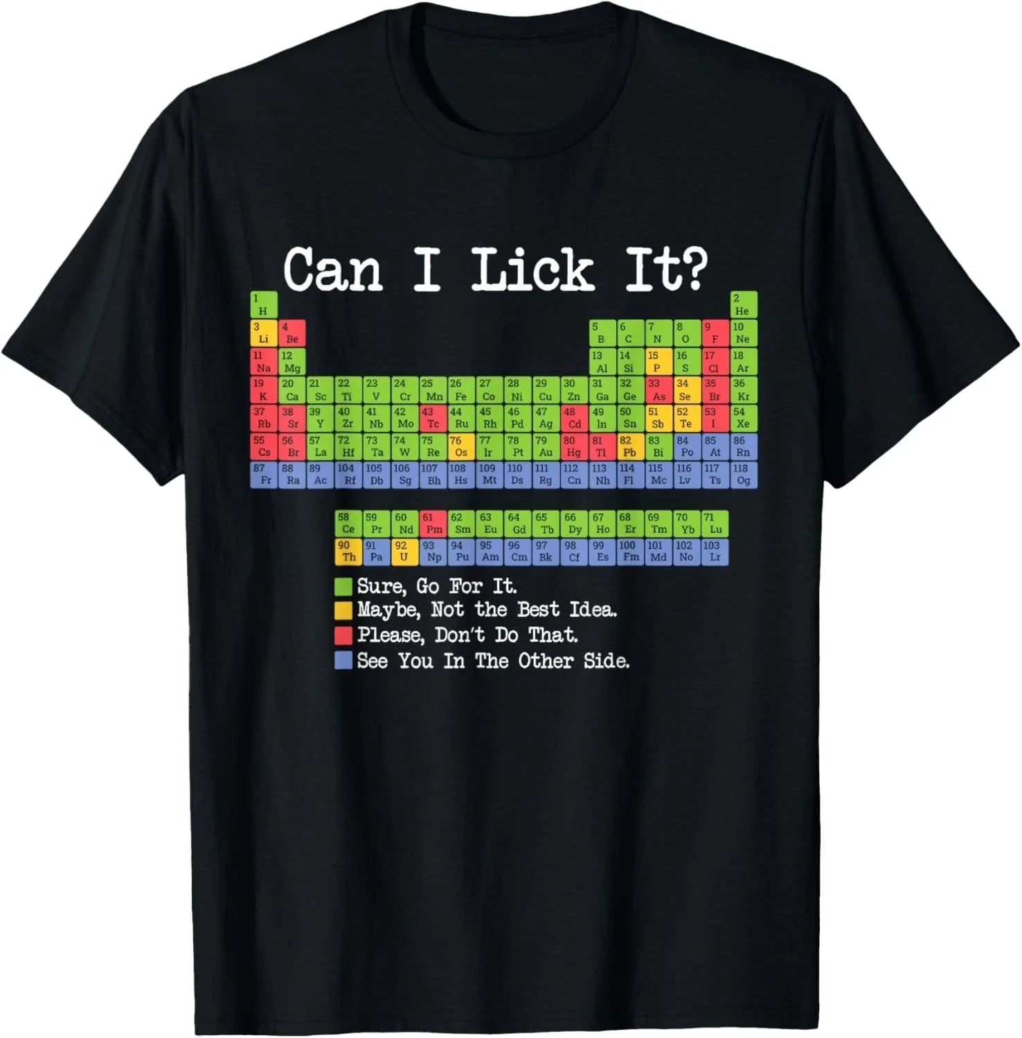 Can I Lick It Periodic Table of Elements Science - Adult & Kids T-Shirts, Sweatshirts & Hoodies apparel design preview 1