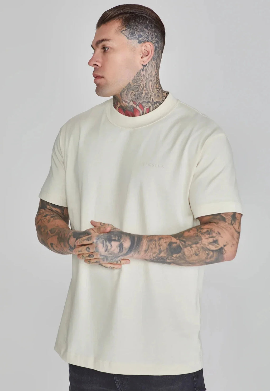 SikSilk Mens Beige Oversized Medium - Adult & Kids T-Shirts, Sweatshirts & Hoodies apparel design preview 1