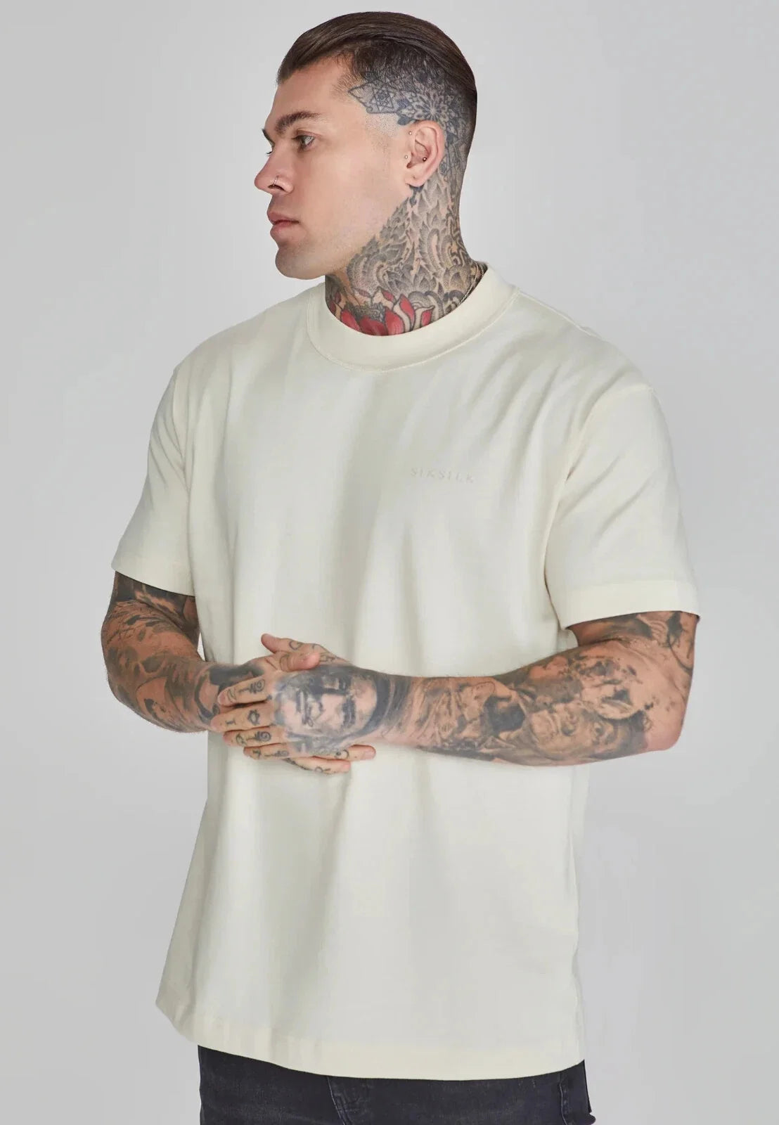 SikSilk Mens Beige Oversized Medium - Adult & Kids T-Shirts, Sweatshirts & Hoodies apparel design preview 1