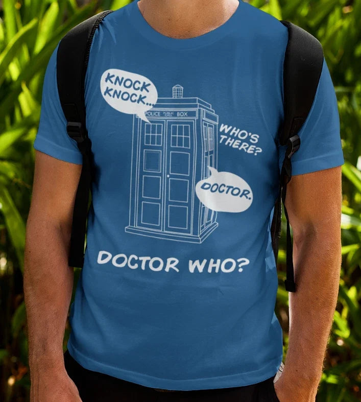 Doctor Who Tardis S-3XL Funny Dr Knock Joke Novelty - Adult & Kids T-Shirts, Sweatshirts & Hoodies apparel design preview 1