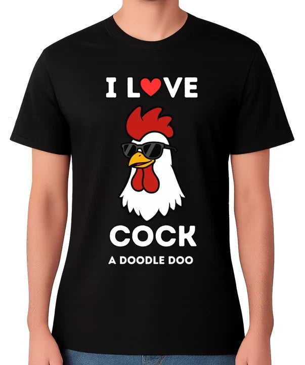 I Love Cock A Doodle Doo Funny Rooster Pun - Adult & Kids T-Shirts, Sweatshirts & Hoodies apparel design preview 1