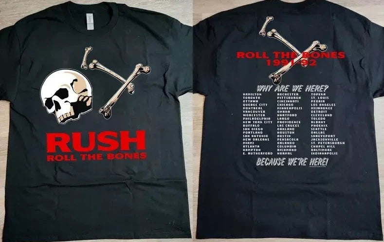 Rush Roll The Bones 1991-92 Why Are We Here Tour - Adult & Kids T-Shirts, Sweatshirts & Hoodies apparel design preview 1