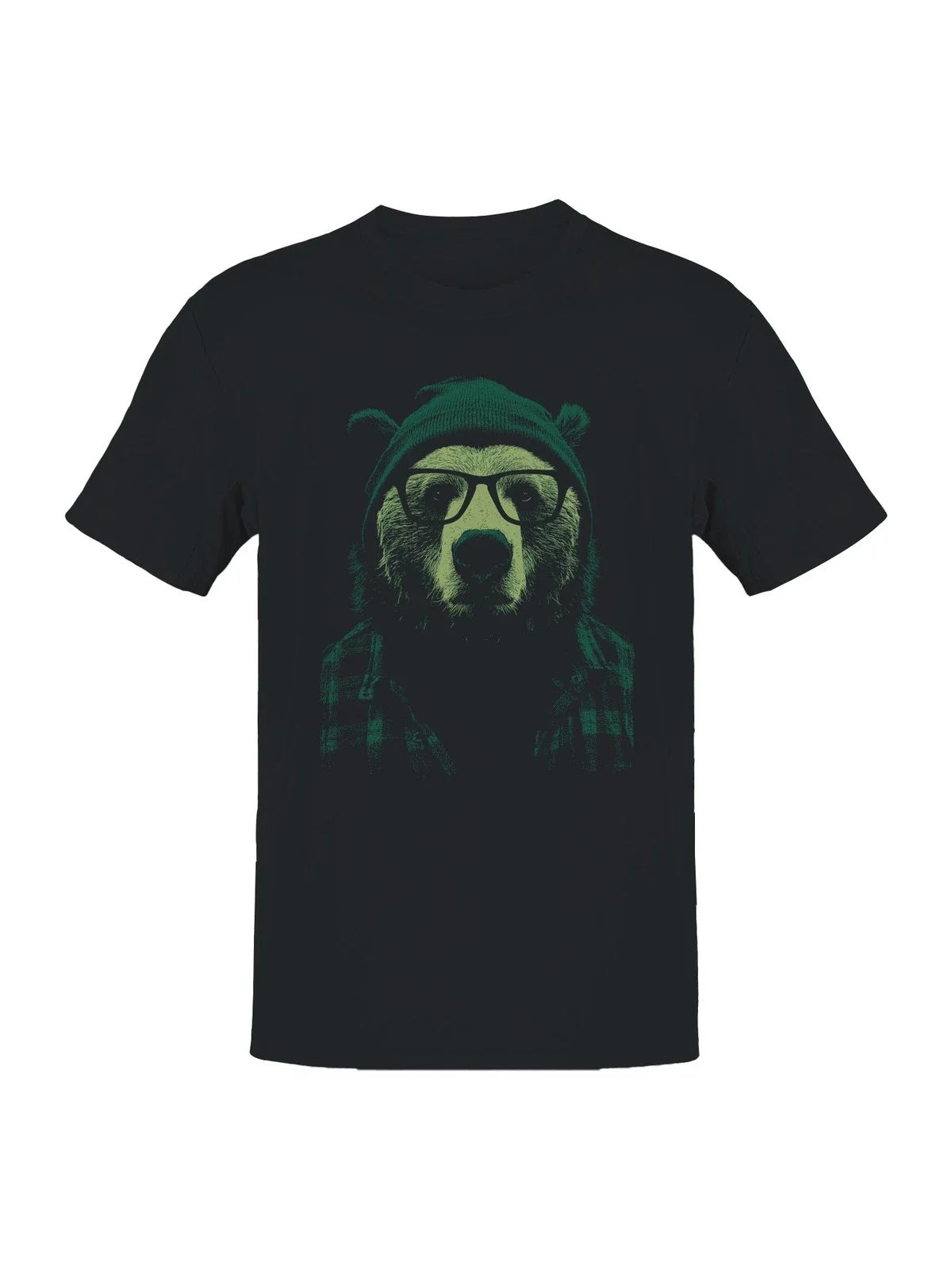 Hipster Bear: Cool Plaid Vibe Men's - Adult & Kids T-Shirts, Sweatshirts & Hoodies apparel design preview 1