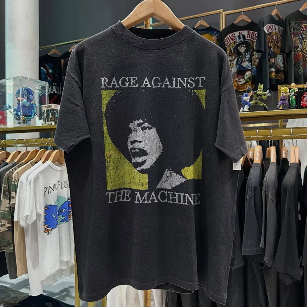 90s Rage Resist RATM X Angela Davis Aged Black M - Adult & Kids T-Shirts, Sweatshirts & Hoodies apparel design preview 1