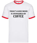 Sponsored By Coffee Mens Ringer Latte Flat White - Adult & Kids T-Shirts, Sweatshirts & Hoodies apparel design preview 1