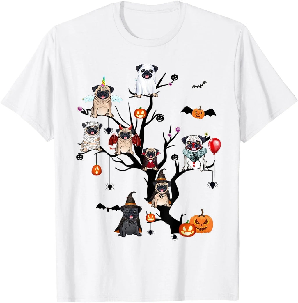 Funny Pug Dog Horror Movies Cute Halloween for Lovers - Adult & Kids T-Shirts, Sweatshirts & Hoodies apparel design preview 1