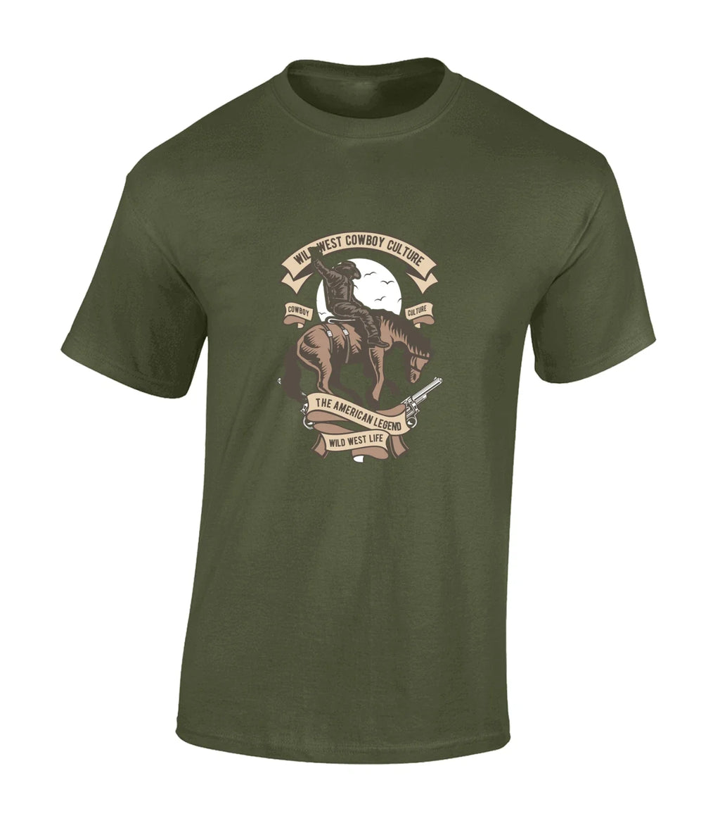WILD WEST COWBOY CULTURE MENS FUNNY COOL COWBOYS - Adult & Kids T-Shirts, Sweatshirts & Hoodies apparel design preview 1
