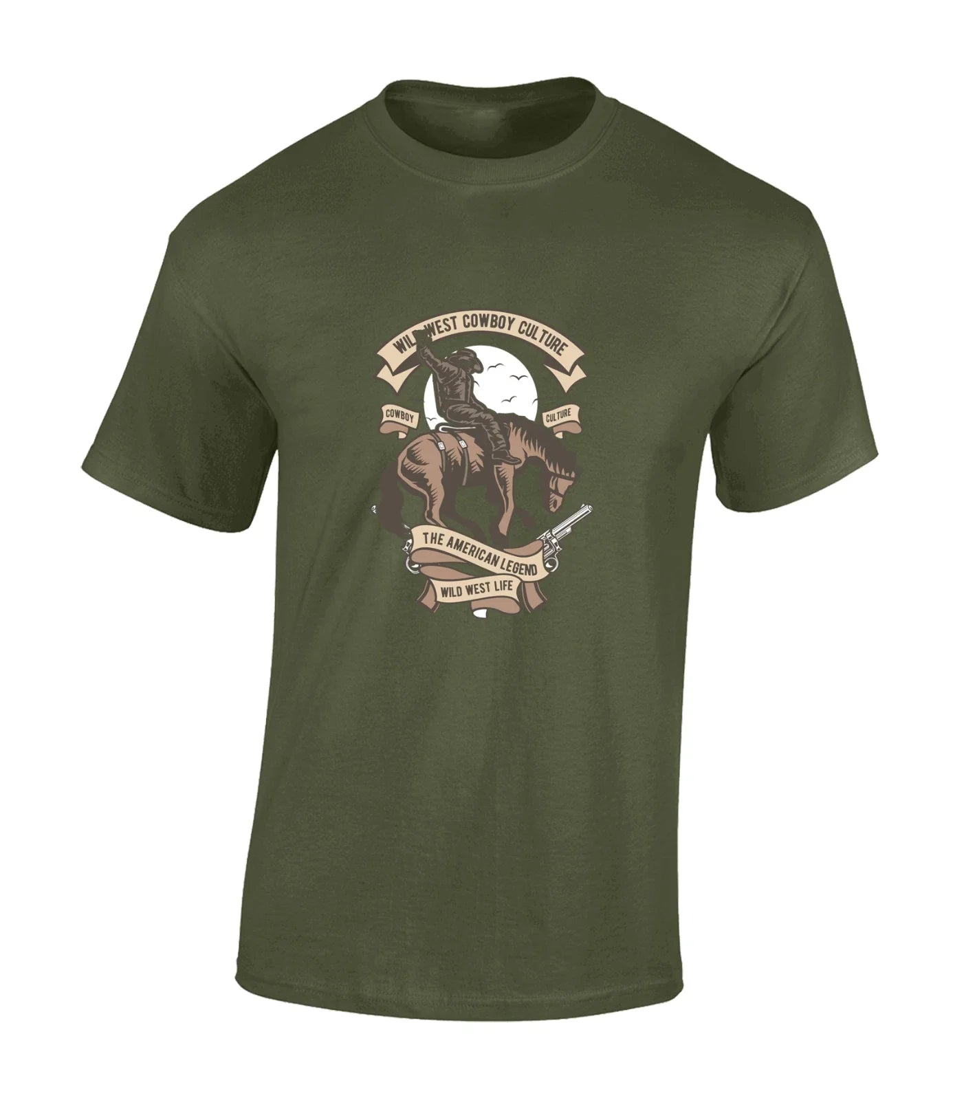 WILD WEST COWBOY CULTURE MENS FUNNY COOL COWBOYS - Adult & Kids T-Shirts, Sweatshirts & Hoodies apparel design preview 1
