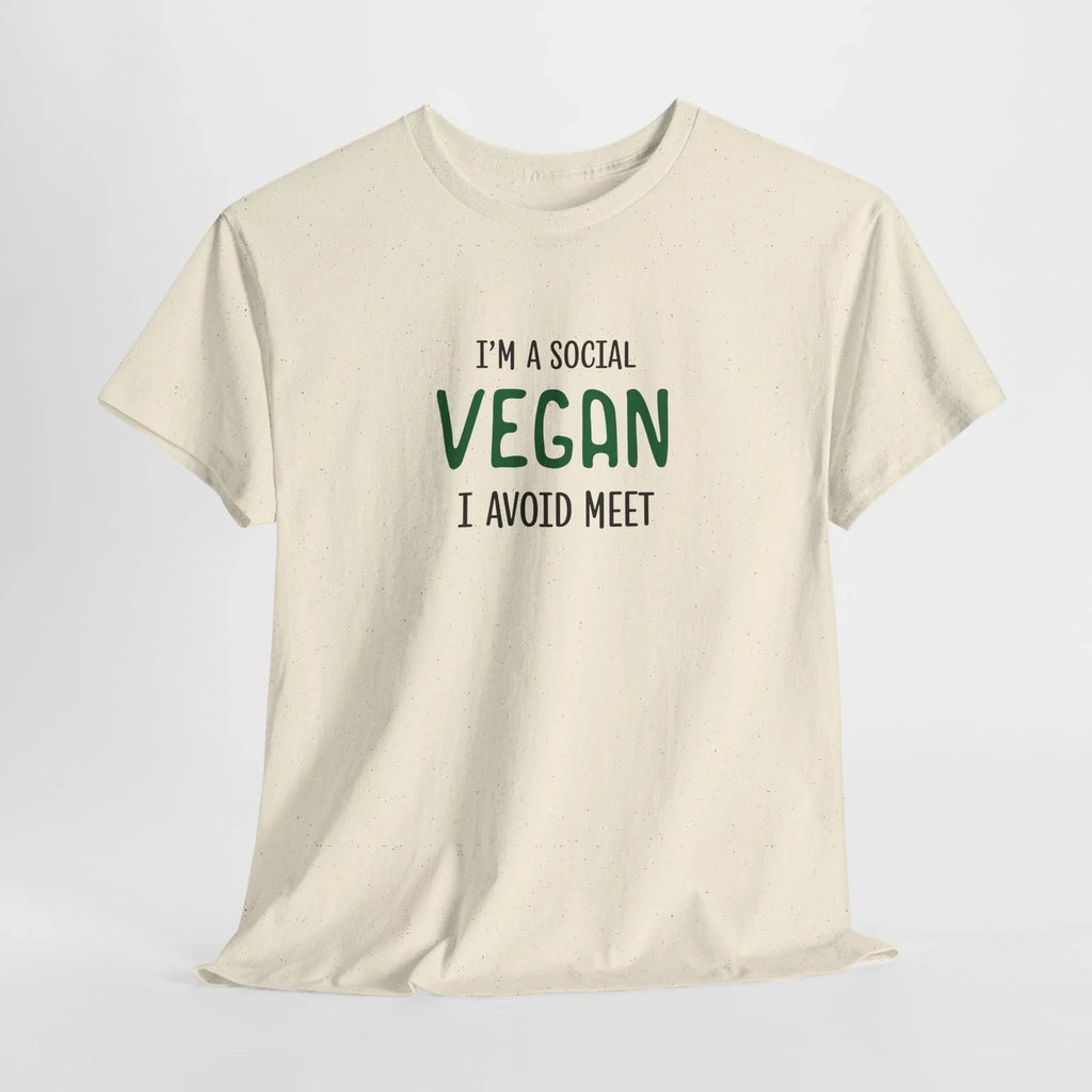 Funny Sarcastic I'm A Social Vegan, I Avoid Meet, - Adult & Kids T-Shirts, Sweatshirts & Hoodies apparel design preview 1