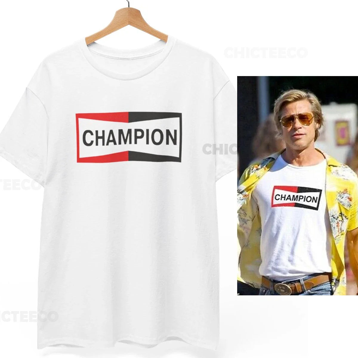 Brad Pitt Champion Cliff Booth Once Upon a Time In - Adult & Kids T-Shirts, Sweatshirts & Hoodies apparel design preview 1