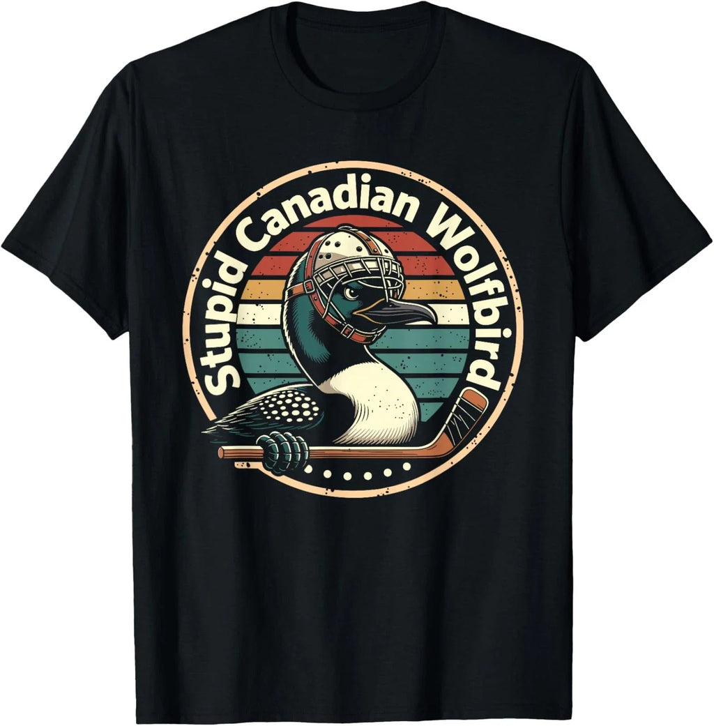 Canadian Wolf Bird Vintage Heated Hookey Loon Meme - Adult & Kids T-Shirts, Sweatshirts & Hoodies apparel design preview 1