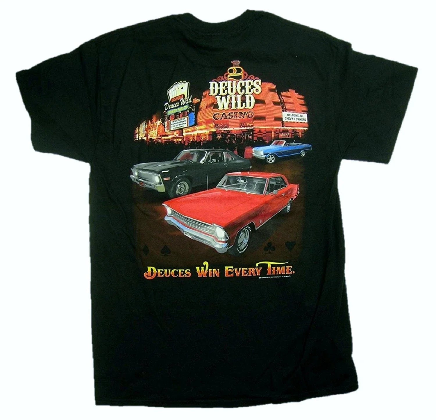 Chevrolet Deuces Wild Casino Chevy Novas Automobile - Adult & Kids T-Shirts, Sweatshirts & Hoodies apparel design preview 1