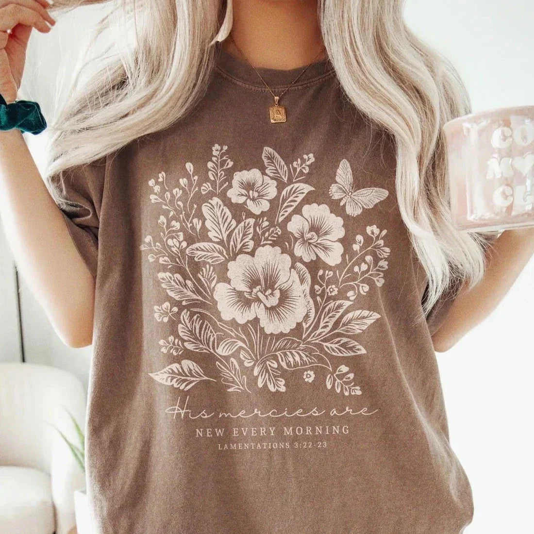 Boho Christian Faith Based Christianity Fall Flowers - Adult & Kids T-Shirts, Sweatshirts & Hoodies apparel design preview 1