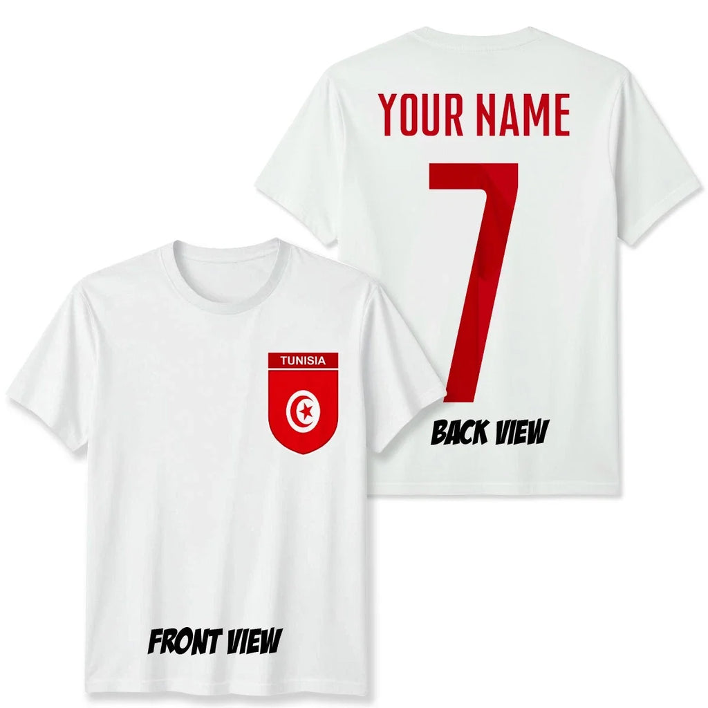 Personalised Tunisia Football Name Number #WC - Adult & Kids T-Shirts, Sweatshirts & Hoodies apparel design preview 1