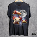 Three Axolotl Retro Graphic Vintage Moon - Adult & Kids T-Shirts, Sweatshirts & Hoodies apparel design preview 1