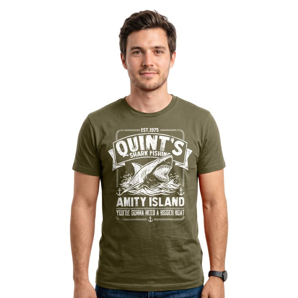 Quint's Shark Fishing Amity Island Fisherman Retro - Adult & Kids T-Shirts, Sweatshirts & Hoodies apparel design preview 1