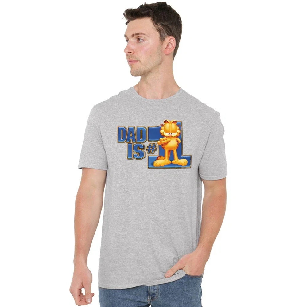 Garfield Dad Is Number One S-5XL, Athletic Heather - Adult & Kids T-Shirts, Sweatshirts & Hoodies apparel design preview 1