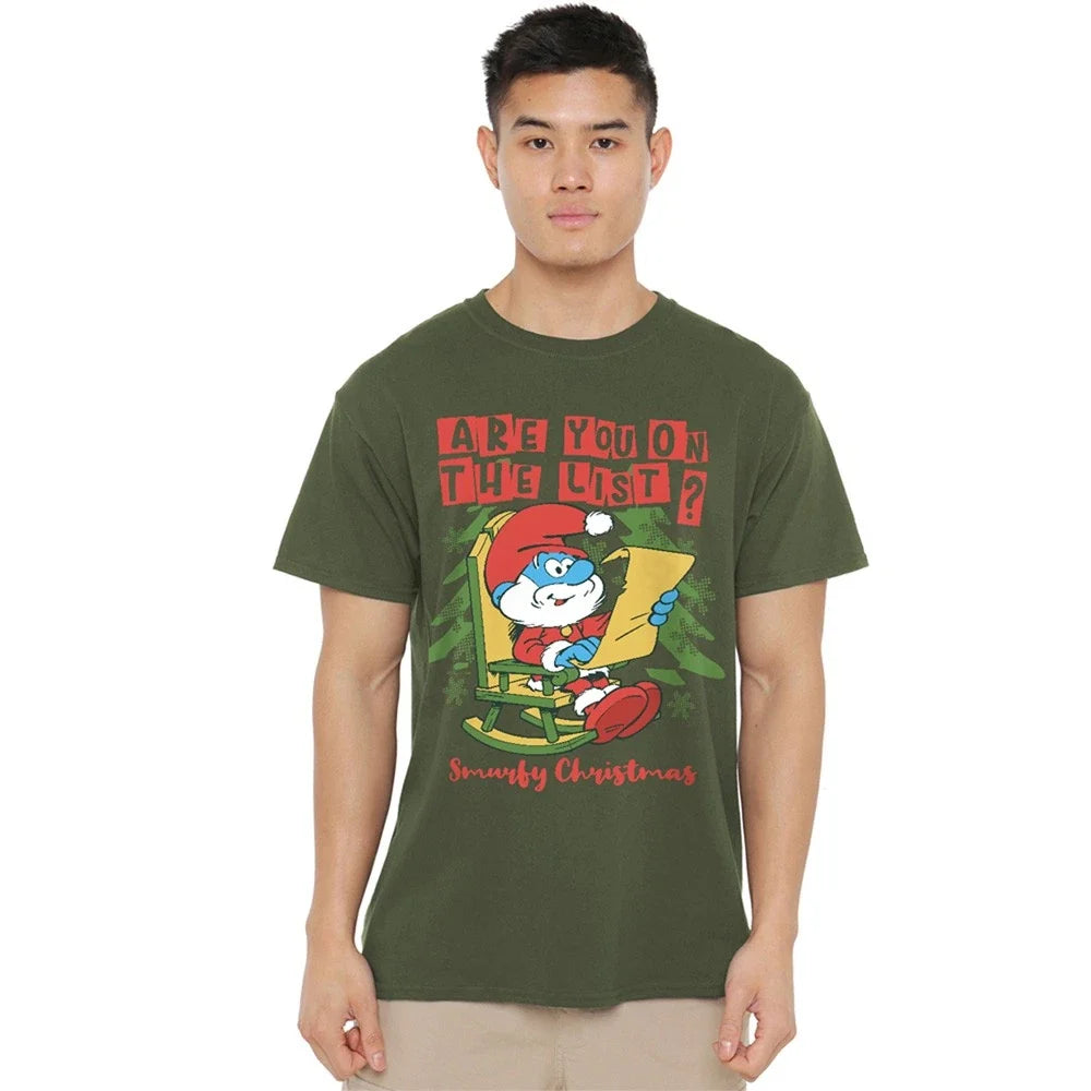 Smurfs Christmas, Papa Smurf Are You On The List - Adult & Kids T-Shirts, Sweatshirts & Hoodies apparel design preview 1