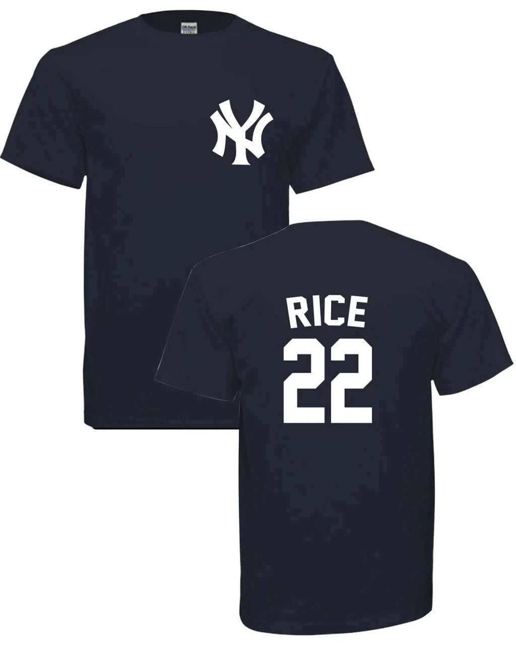 ADULT Rice 22 NEW YORK YANKEES NAVY - Adult & Kids T-Shirts, Sweatshirts & Hoodies apparel design preview 1