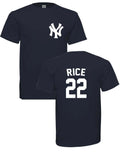 ADULT Rice 22 NEW YORK YANKEES NAVY - Adult & Kids T-Shirts, Sweatshirts & Hoodies apparel design preview 1