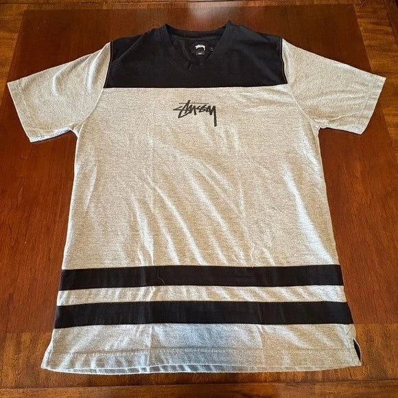 Stüssy Colorblock Stripe Gray Black Logo Streetwear - Adult & Kids T-Shirts, Sweatshirts & Hoodies apparel design preview 1