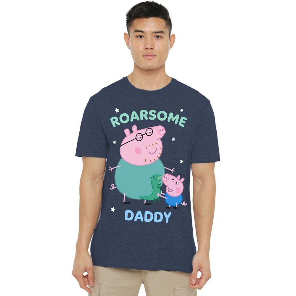 Peppa Pig Roarsome Daddy S-3XL, Heather Navy - Adult & Kids T-Shirts, Sweatshirts & Hoodies apparel design preview 1