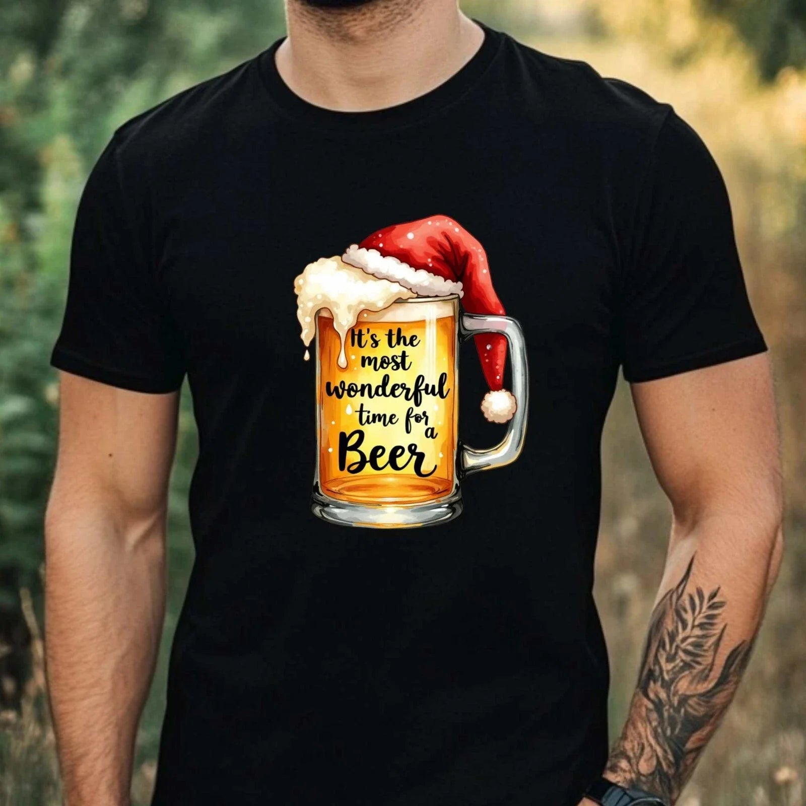 Mens Christmas Beer Theme Cotton Size XS to 5XL - Adult & Kids T-Shirts, Sweatshirts & Hoodies apparel design preview 1