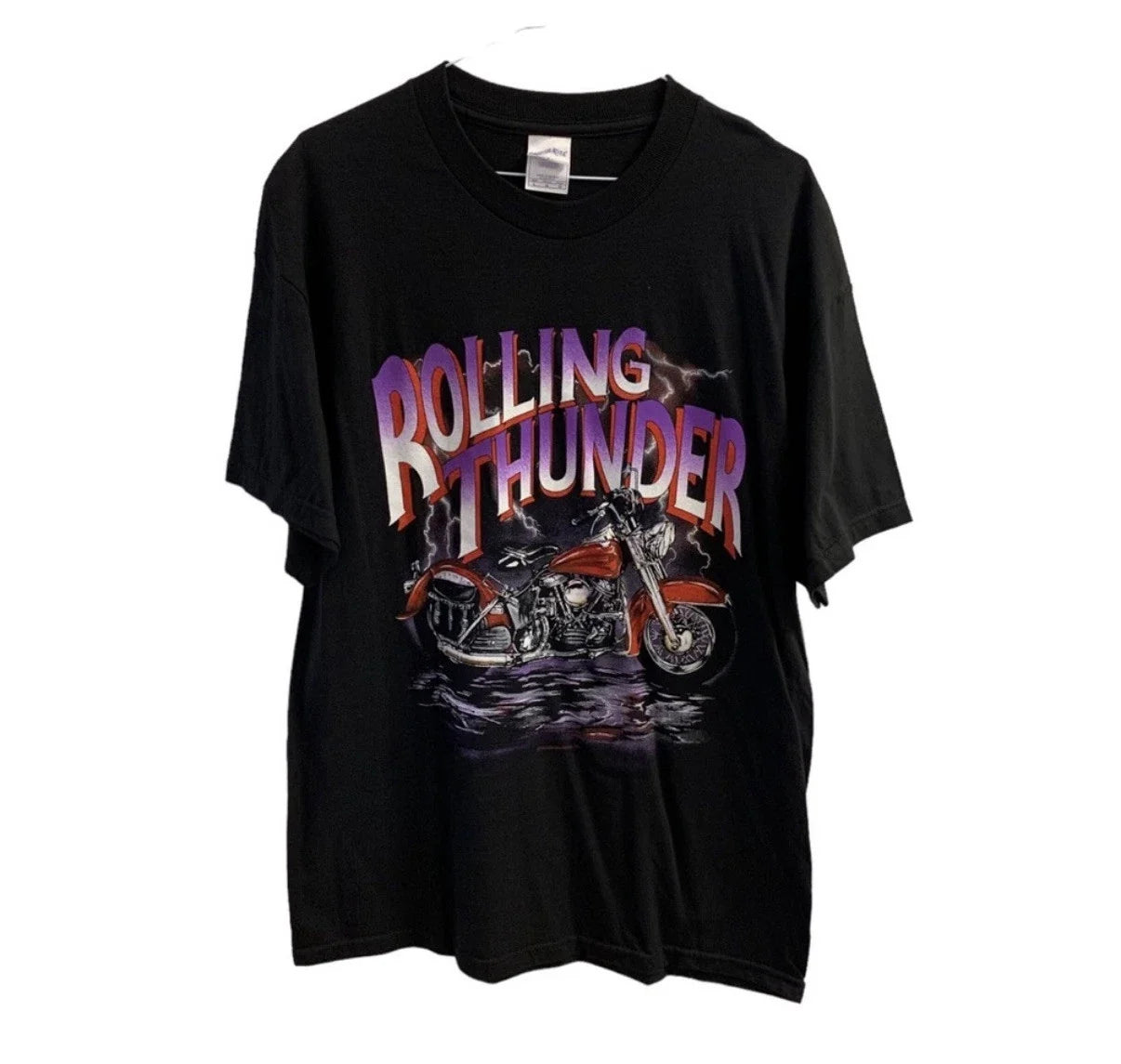VTG Y2K Rolling Thunder Size Large Black Purple Edgy - Adult & Kids T-Shirts, Sweatshirts & Hoodies apparel design preview 1
