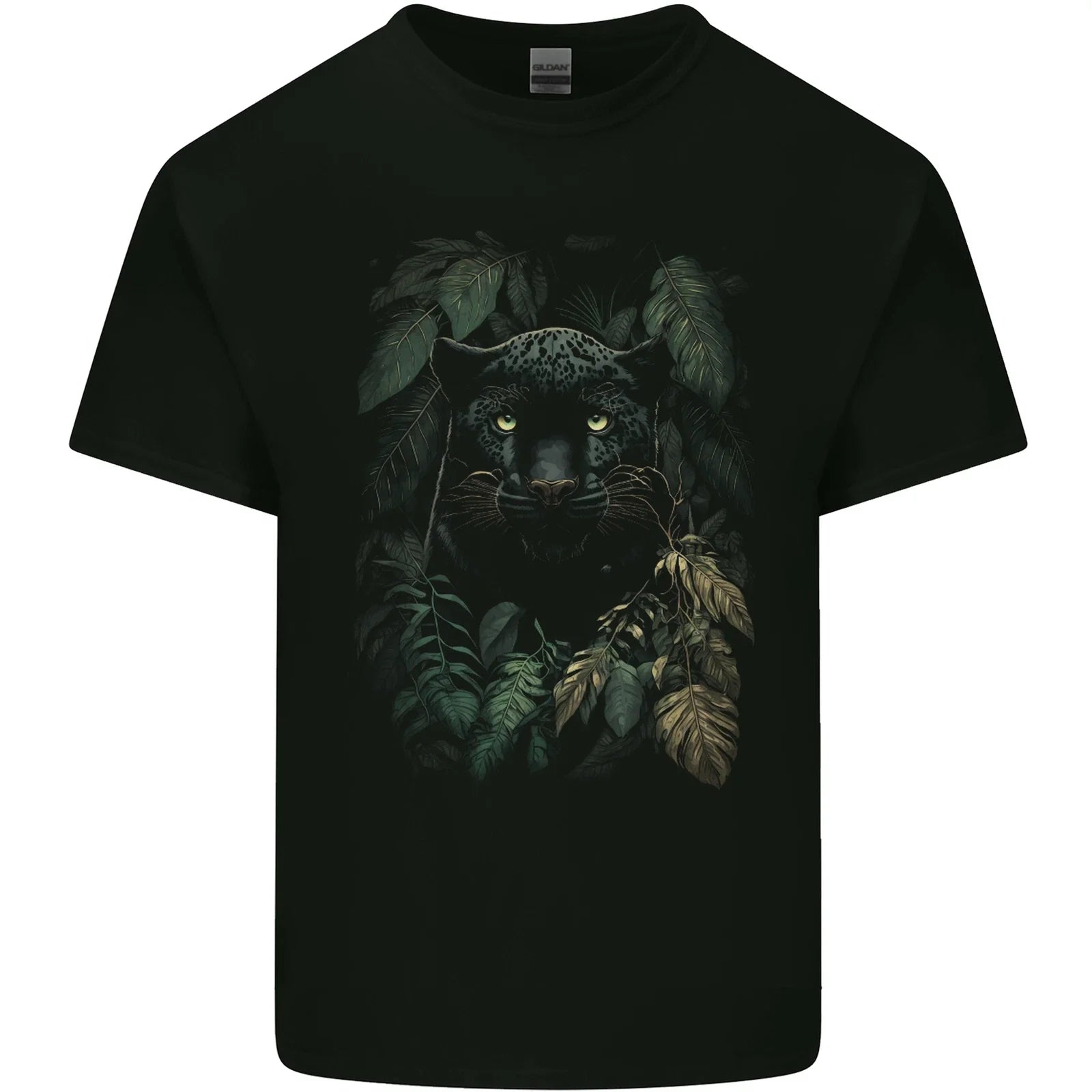 A Black Jaguar Wild Cat Mens Cotton Top - Adult & Kids T-Shirts, Sweatshirts & Hoodies apparel design preview 1