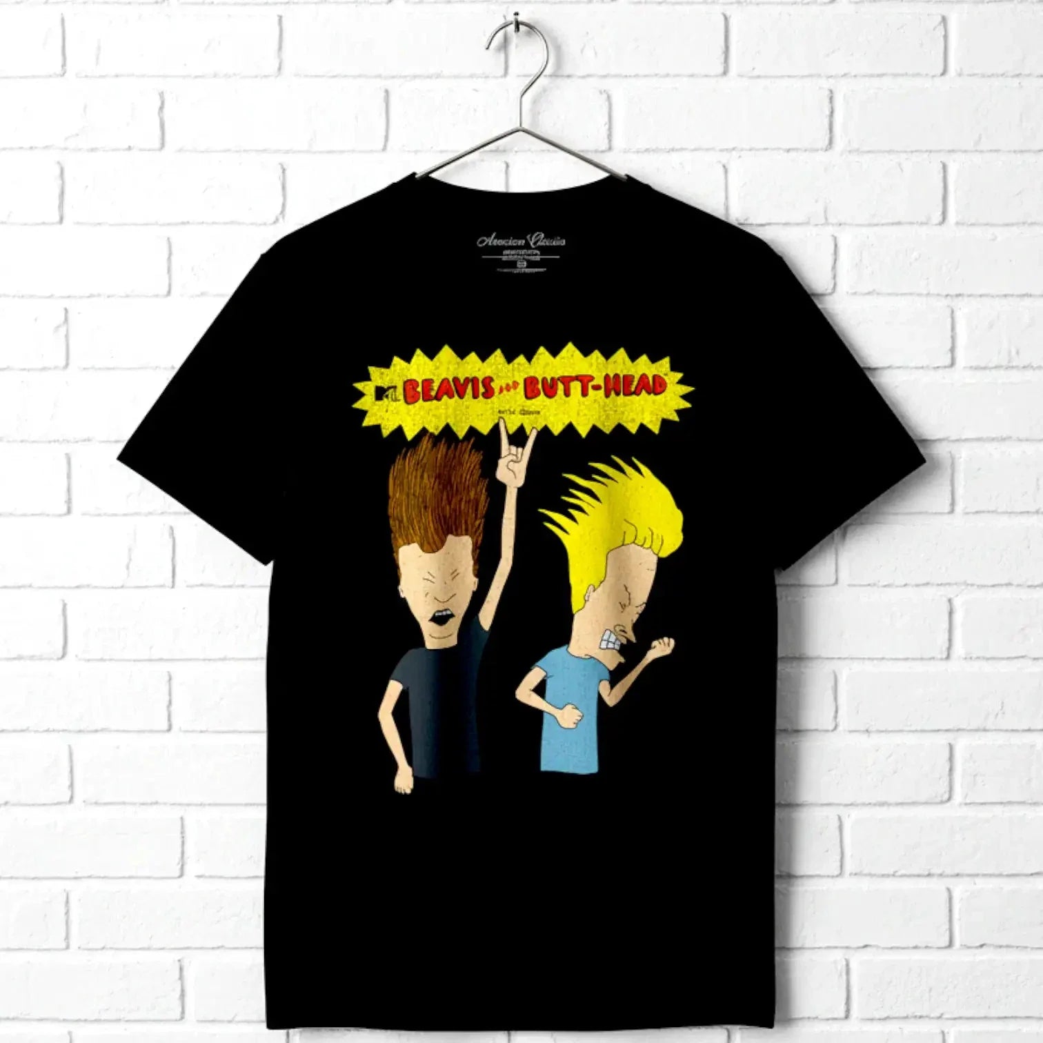 Beavis and Butthead Rockin Out to Heavy Metal Men's - Adult & Kids T-Shirts, Sweatshirts & Hoodies apparel design preview 1
