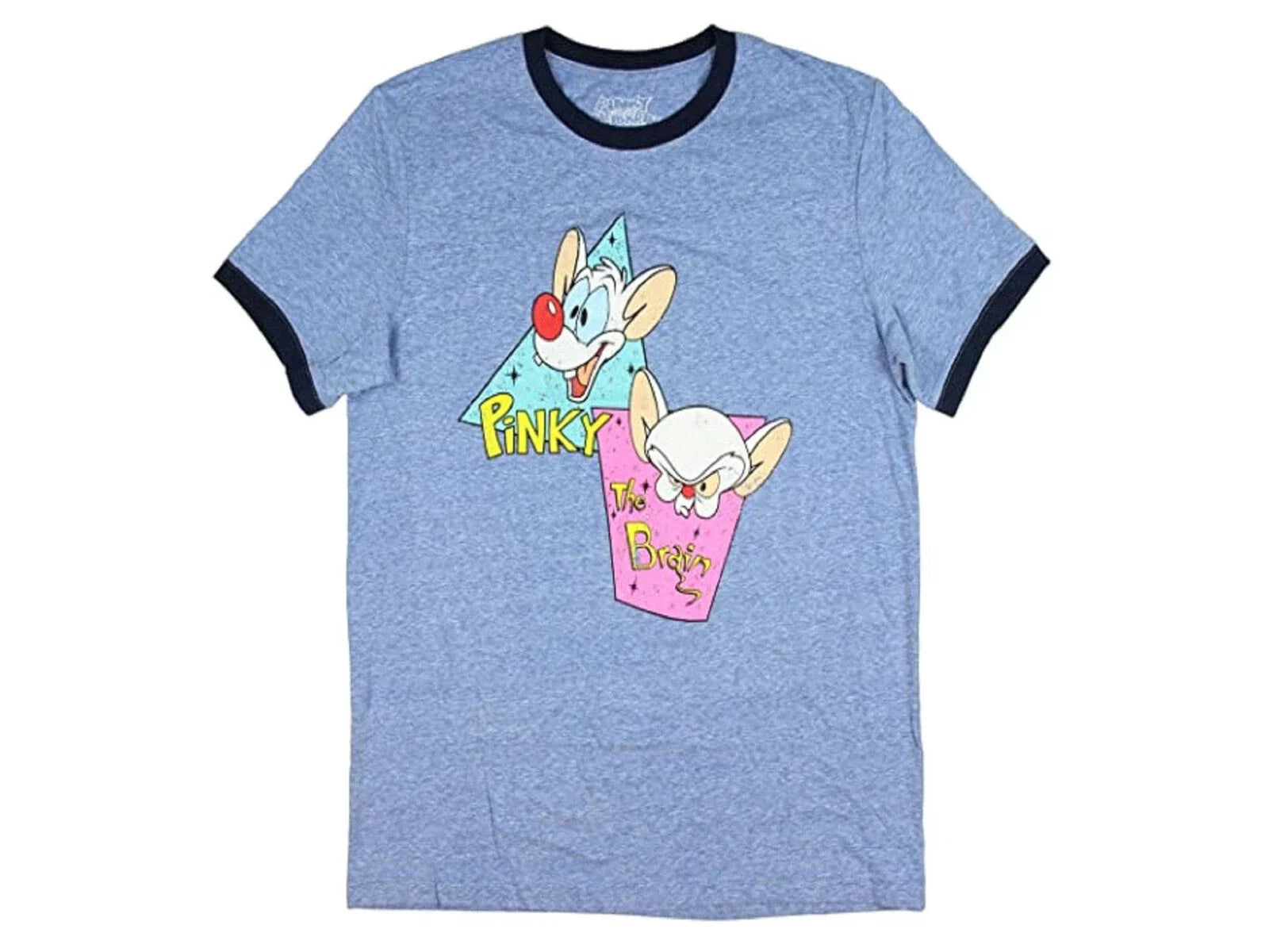 Pinky And The Brain With Distressed Logo Ringer Men's - Adult & Kids T-Shirts, Sweatshirts & Hoodies apparel design preview 1