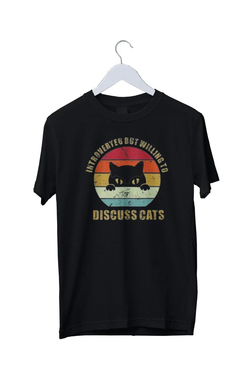 Introverted But Willing To Discuss Cats Graphic Mens - Adult & Kids T-Shirts, Sweatshirts & Hoodies apparel design preview 1