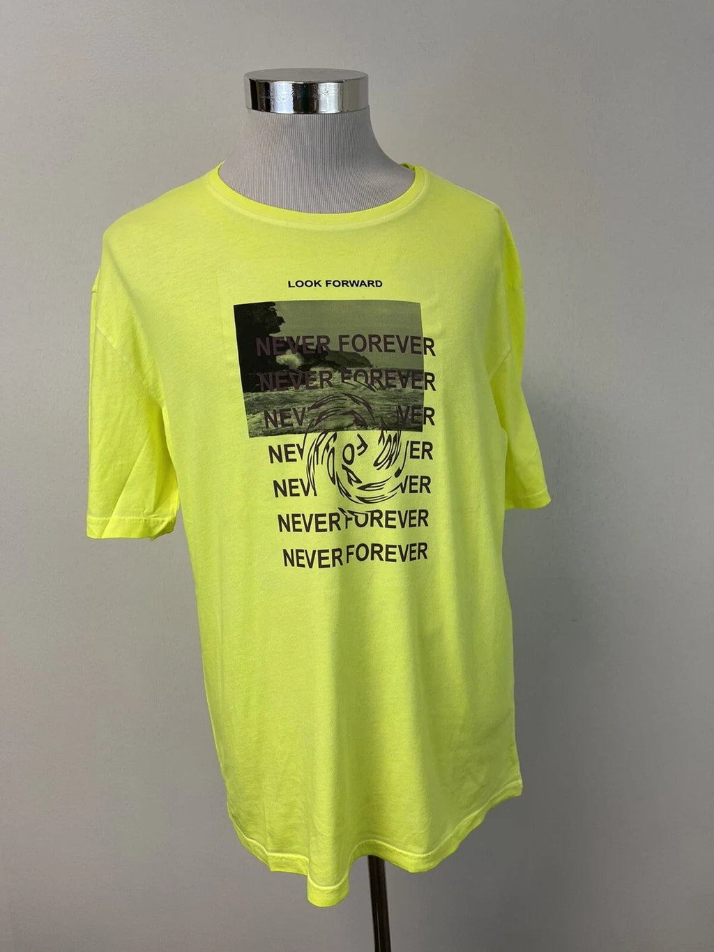 Corella Mens Large Never Forever Look Forward Green - Adult & Kids T-Shirts, Sweatshirts & Hoodies apparel design preview 1