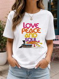 Love Peace And Soul Retro Hippie Graphic Royal Blue - Adult & Kids T-Shirts, Sweatshirts & Hoodies apparel design preview 1