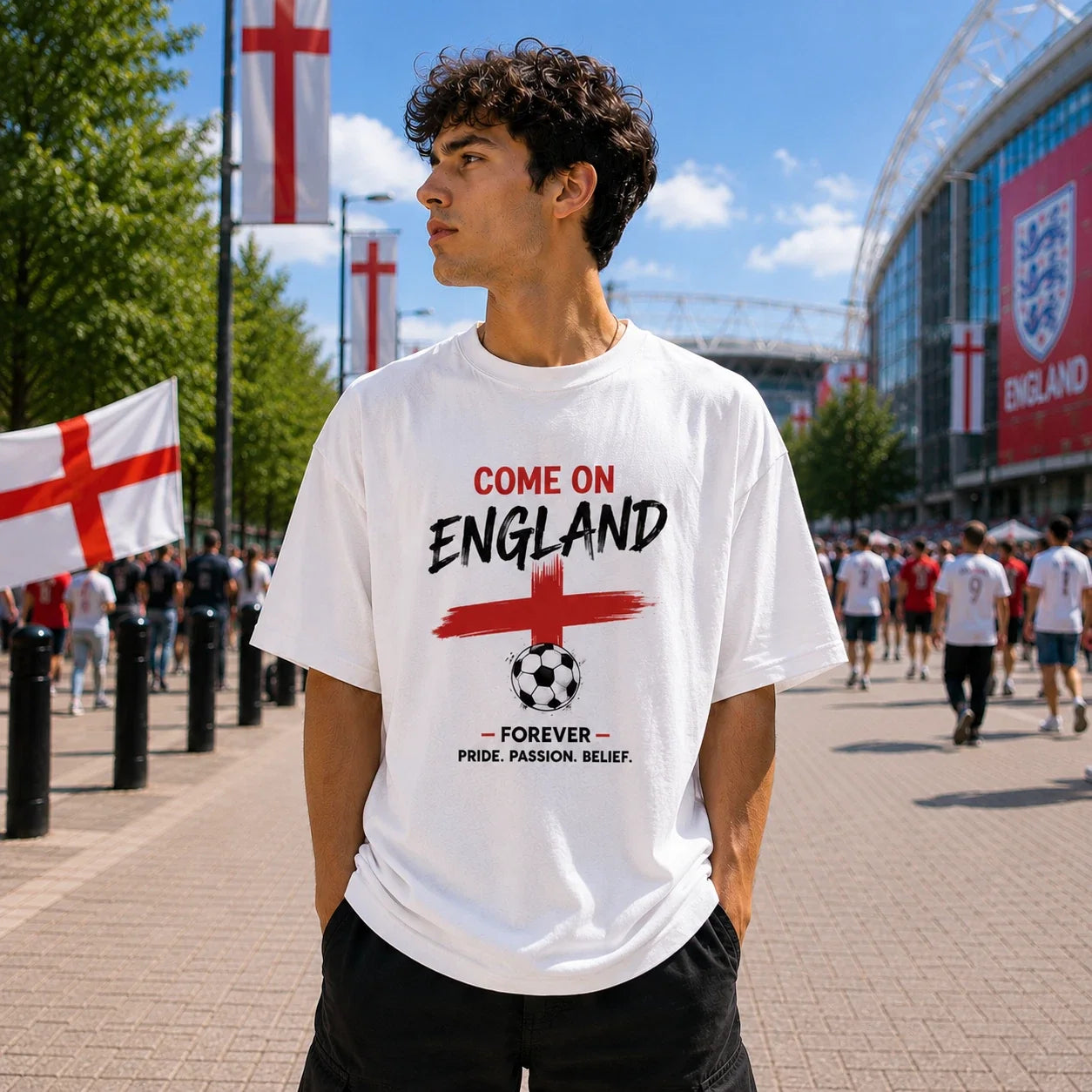 England Football Supporter Come On Gift - Adult & Kids T-Shirts, Sweatshirts & Hoodies apparel design preview 1
