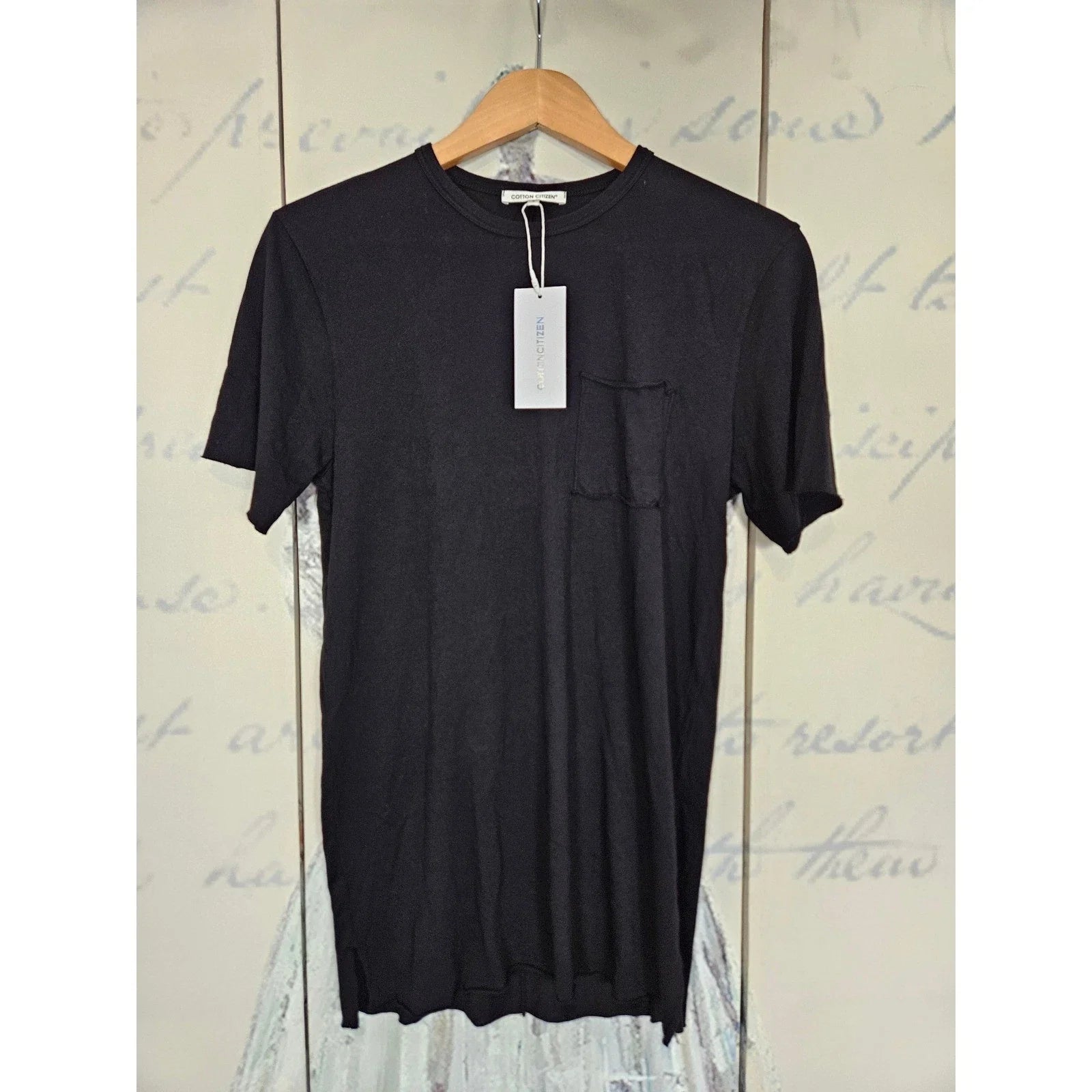 Cotton Citizen Black Supima Raw Edge Pocket Size S - Adult & Kids T-Shirts, Sweatshirts & Hoodies apparel design preview 1