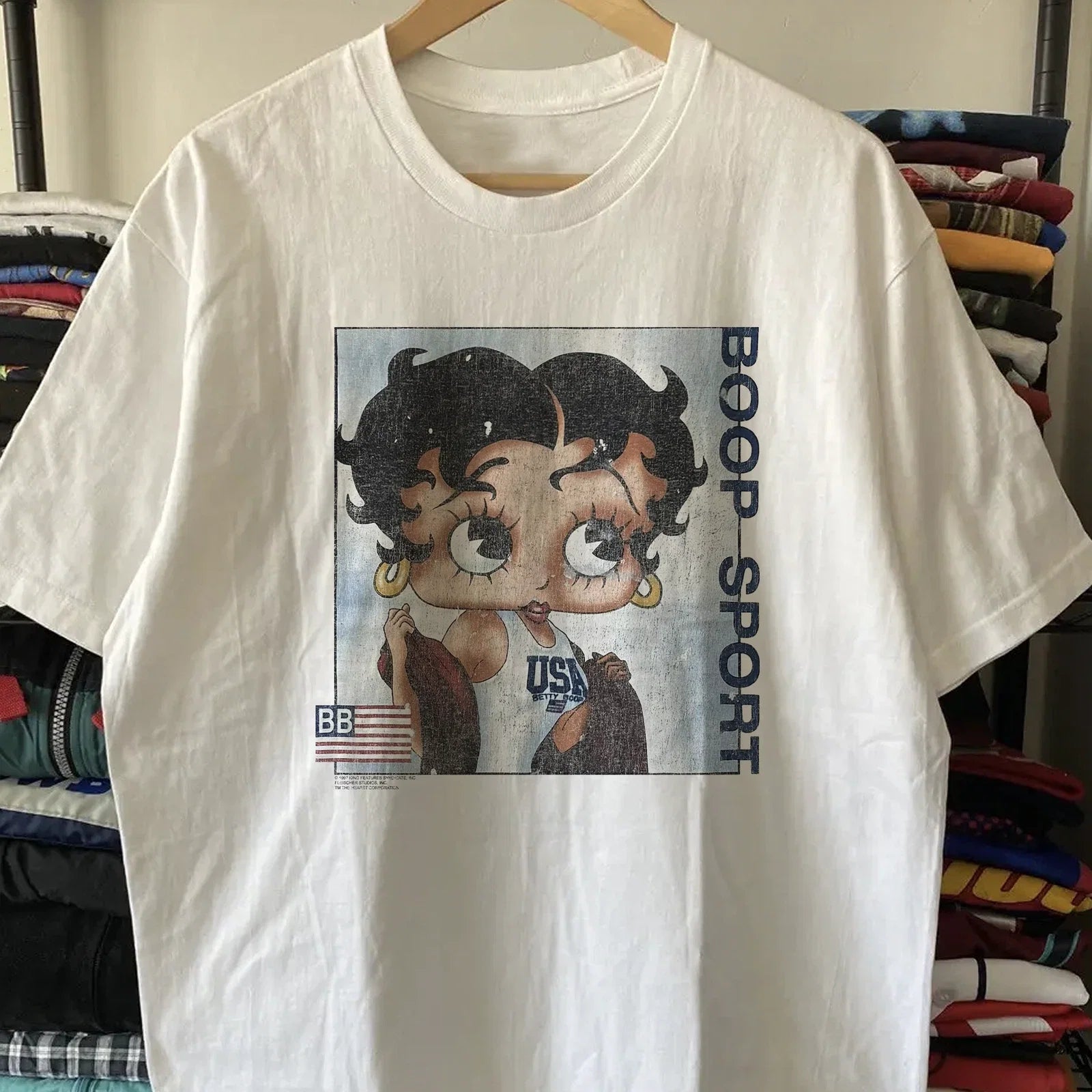 90s Betty Boop Sport Classic White XXL - Adult & Kids T-Shirts, Sweatshirts & Hoodies apparel design preview 1