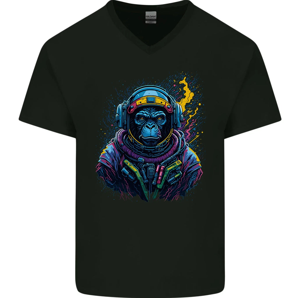 Astro Kong Spaceman Ape Astronaut Mens V-Neck Cotton - Adult & Kids T-Shirts, Sweatshirts & Hoodies apparel design preview 1