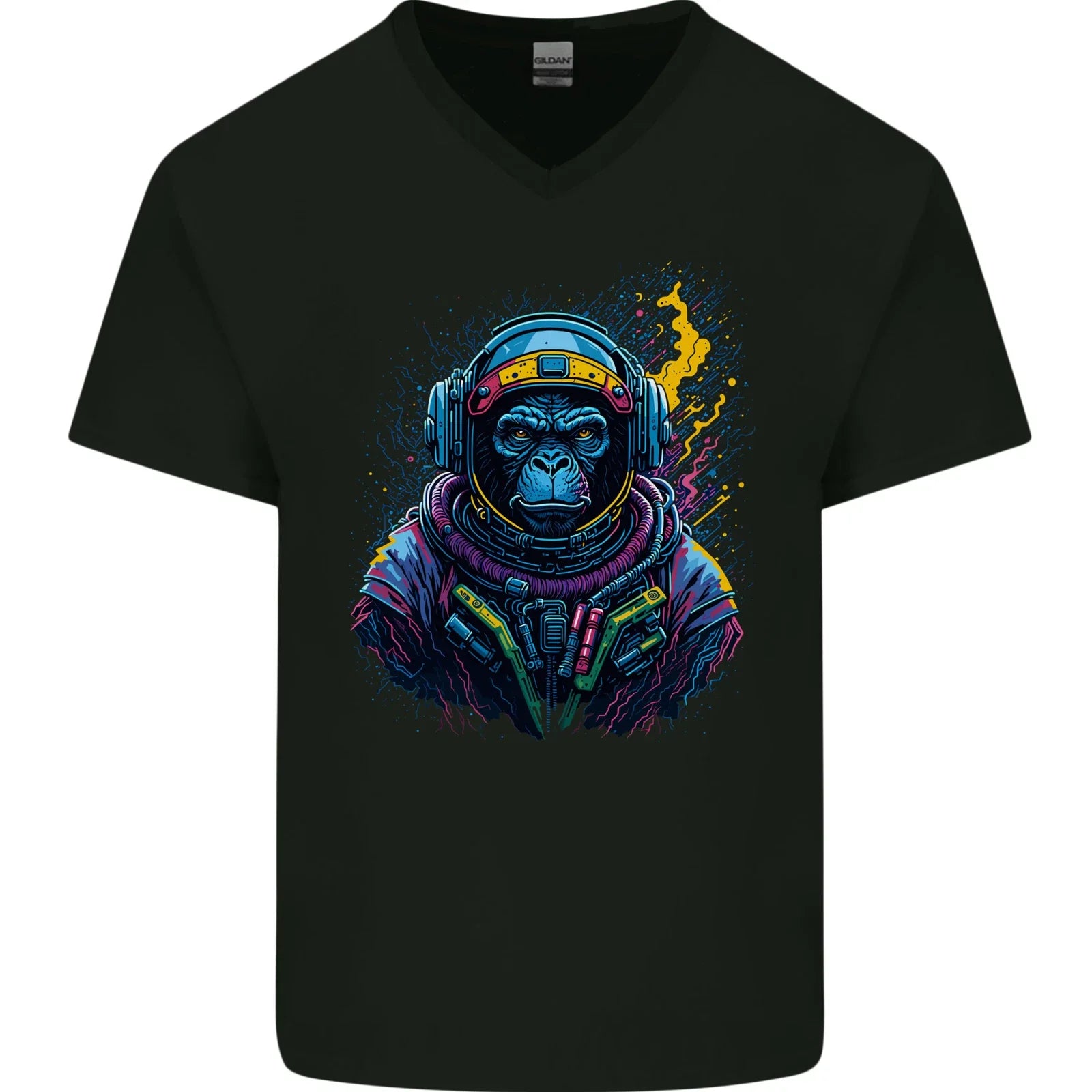 Astro Kong Spaceman Ape Astronaut Mens V-Neck Cotton - Adult & Kids T-Shirts, Sweatshirts & Hoodies apparel design preview 1