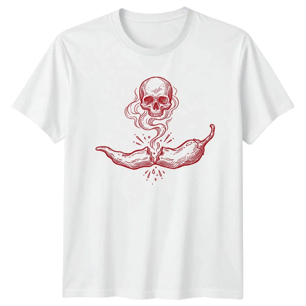 Skull Chili Pepper Hot Peppers Cooking Gift For Him - Adult & Kids T-Shirts, Sweatshirts & Hoodies apparel design preview 1