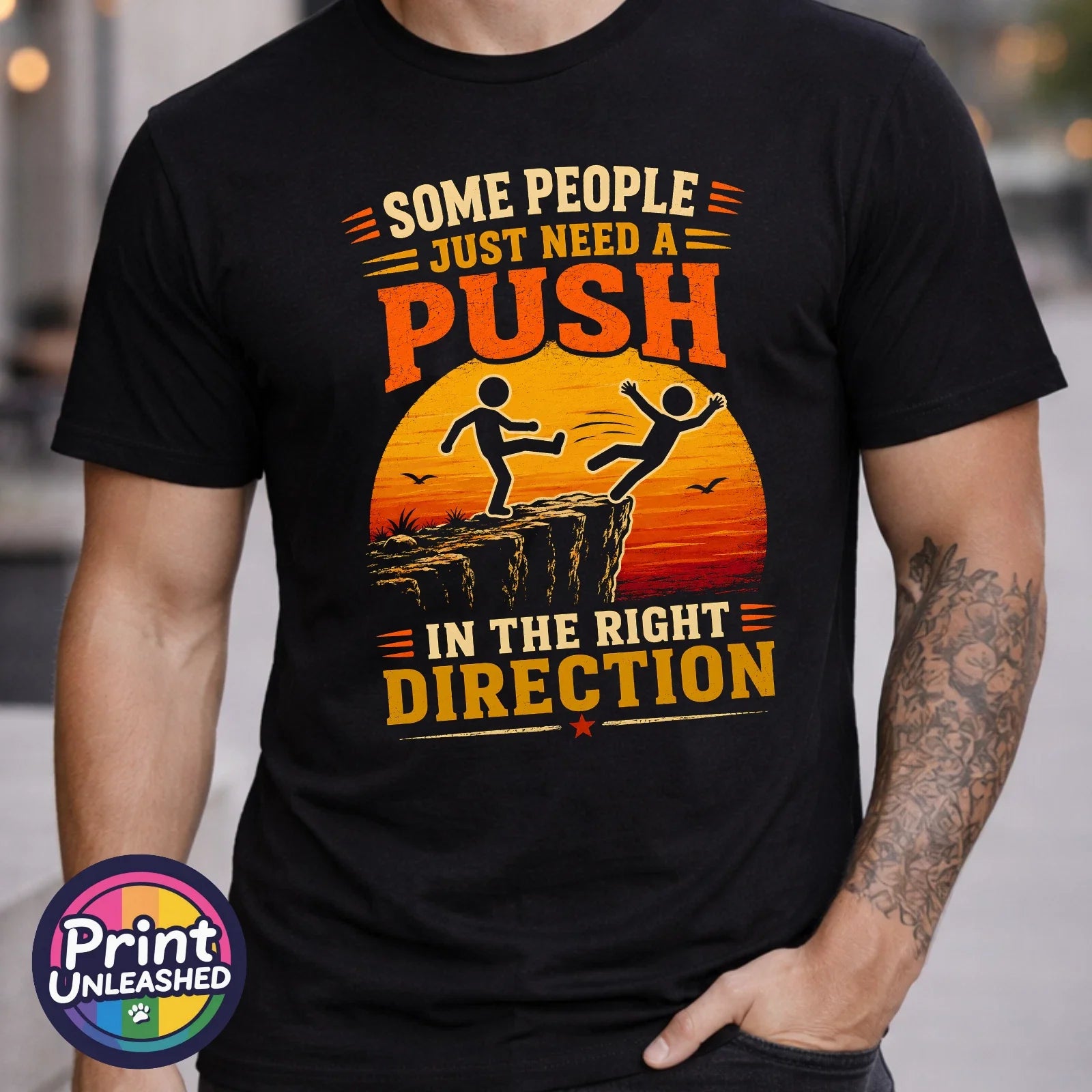 Some People Just Need A Push Funny Sarcastic Humour - Adult & Kids T-Shirts, Sweatshirts & Hoodies apparel design preview 1