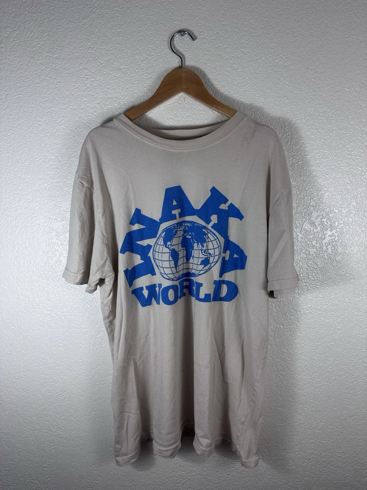 Inaka World Graphic Beige Blue Globe Logo Oversized - Adult & Kids T-Shirts, Sweatshirts & Hoodies apparel design preview 1