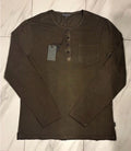 John Varvatos Men's Henley Dark Olive New - Adult & Kids T-Shirts, Sweatshirts & Hoodies apparel design preview 1